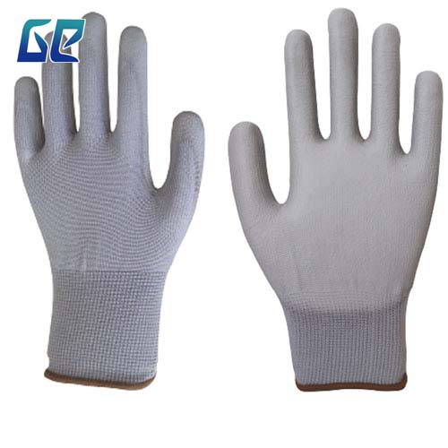 13G GRAY POLYESTER SHELL,PU COATED