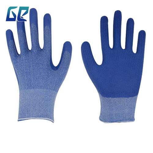 13G POLYESTER SPANDEX SHELL, FOAM LATEX COATED, CRISS-CROSS ON THE PALM
